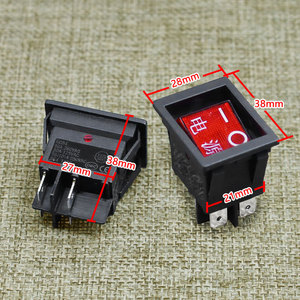 Interrupteur à bascule KCD4 38x28mm 4 broches marche-arrêt avec voyant lumineux pour alimentation électrique - Product Image 1