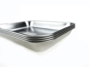 الفولاذ المقاوم للصدأ صينية مربعة 304 طب الأسنان مسطحة القاع تطهير علبة الأسنان صك صك - Product Image 3