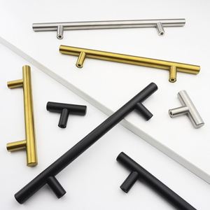Modern Minimalist T-Shaped Stainless Steel Cabinet Handle for Kitchen Dresser Bedroom <b>Drawers</b>-Durable Furniture Hardware - Product Image 6