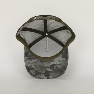BSCI bán buôn tùy chỉnh Mens thêu logo Chất lượng cao 5 bảng CHA hat quân đội màu xanh lá cây <span class=keywords><strong>Camo</strong></span> Polyester thể thao gorras OEM trucker cap - Product Image 6