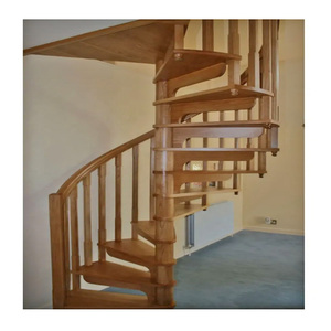 Escalera de Madera Maciza con Diseño Espiral de Eje <span class=keywords><strong>Central</strong></span> Personalizable, Escalera Interior Fácil de Instalar, Duradera, Ecológica, para Ático, Hotel - Product Image 6