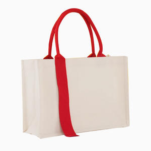 Sac fourre-tout en coton uni, sac à cordon en coton recyclé, sac de voyage en coton - Product Image 1