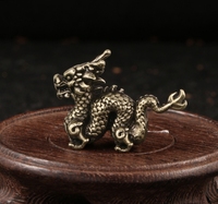 Statue en laiton Mini Loong Ornements Dragon Sculpture Artisanat Usine En Gros.