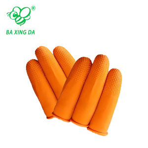 Oranje Antislip Beschermende Handschoenen Wegwerp Verdikte <span class=keywords><strong>Rubber</strong></span> Slijtvast Latex Vingerbedje Voor Het Tellen Van Geld - Product Image 5