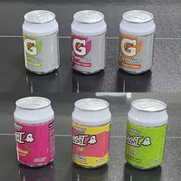 Contenants en plastique pour canettes de soda de 100 ml, certifiés FDA, étanches, avec couvercle à vis, pour le stockage de bonbons, étiquette personnalisée