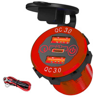 HITEC HTP99362 Nouveau Mini Interrupteur Tactile pour Voiture, Moto, Bateau, Charge Rapide Double USB + Type-C QC3.0 PD Modifié