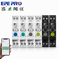 Disjoncteur intelligent WiFi 1-63A AC 80-300V à montage sur rail DIN avec compteur de puissance, surveillance de l'énergie, contrôle à distance Tuya et fonction minuterie