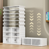 Gabinete Grande Plegable de Plástico Transparente de Una Pieza para Almacenamiento de Zapatos con Doble Fila y Diseño Funcional de Múltiples Niveles Organizador para Sala de Estar