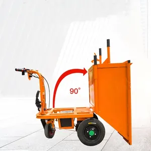 800/1000W Engineering Electric Tricycle Hand Truck Trolleys Cart Construction Site Hand Pushed Ash Hopper Farming Dung Truck