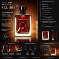 Flacon de parfum carré pour homme de 100 ml, intérieur concave à relief circulaire, flacon pulvérisateur en verre transparent vide avec boîte cadeau