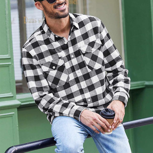 เสื้อเชิ้ตผ้าฝ้ายฟลานเนลลำลองสำหรับผู้ชาย แขนยาว ลายสก็อต ติดกระดุม มีกระเป๋า ป้องกันรอยยับ เนื้อผ้านุ่ม เหมาะสำหรับทำงาน - Product Image 5