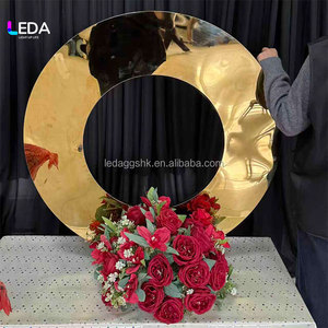LEDA Luxury <b>Small</b> <b>Round</b> Stainless Steel Wedding <b>Table</b> Centerpiece Wedding <b>Table</b> Decorative for wedding <b>Table</b> Decoration - Product Image 2