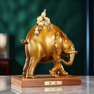 Auspicious <b>Elephant</b> Figurine Antique Blue Copper Handmade Home Office <b>Decoration</b> Gift - Product Image 4