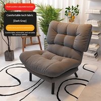 Fauteuil de relaxation individuel pliant pour balcon et chambre, avec dossier inclinable, en tissu, pieds en métal et rembourrage en soie