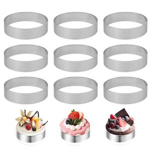 แหวนทาร์ตสแตนเลส 430 แบบมีรู, แหวนทาร์ตทรงกลม, สำหรับอบ<span class=keywords><strong>พาย</strong></span>, แม่พิมพ์เค้กขนมหวานฝรั่งเศส, แหวนมูสหลายขนาด - Product Image 4
