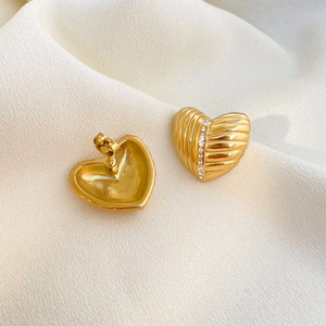 <span class=keywords><strong>New</strong></span> 18K vàng thép không gỉ Threaded tim dát kim cương kết cấu bông tai đồ trang sức thời trang <span class=keywords><strong>2025</strong></span> cho phụ nữ của bông tai phụ kiện - Product Image 5