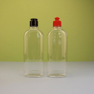 500ml 16 oz PET 플라스틱 식기 세척기 액체 플랫 짜기 병 (28mm 당김 뚜껑 포함) - Product Image 4