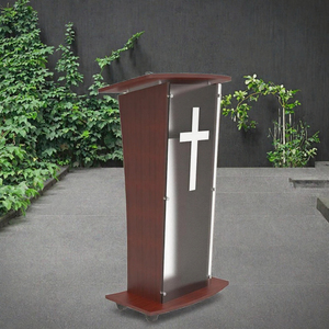 Modern Eco-Friendly Acrylic Podium Stand Clear Pulpit Classroom Lectern Tiered <b>Shelf</b> Storage Church Concert Stage 1-<b>Shelf</b> 110cm - Product Image 3
