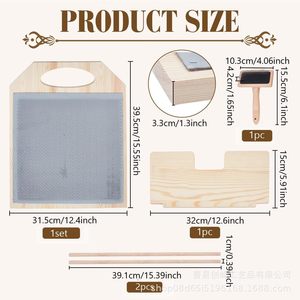 Soporte de madera para cepillo de peinar y mezcla de lana, para tablero de hilar fibra y hilo doméstico con soporte textil ajustable - Product Image 4