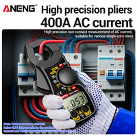 Mini Clamp Meter Digital Multimeter Aneng Mt87 AC/DC Voltmeter Ohm 400A AC Current Multifungsi Alat Perbaikan Rumah/Tukang Listrik