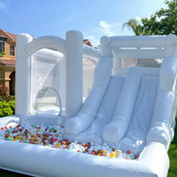 Maison gonflable blanche extérieure de rebond avec le château gonflable de videur de toboggan sautant le cavalier d'enfants de mariage de maison à vendre