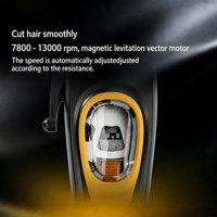 Motor Eléctrico de Alta Velocidad con Tecnología Maglev, Inalámbrico, Recargable por USB, Profesional para el Cabello, 13000 RPM, Longitudes Ajustables