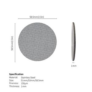 51/53.5/58.5mm 1.0mm 1.7mm 100 150 <span class=keywords><strong>Micron</strong></span> tái sử dụng 304 316 thép không gỉ tốt lọc cà phê lưới Espresso Puck màn hình - Product Image 2