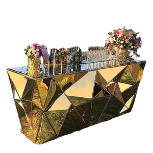Nuevo diseño de muebles de mostrador de barra de oro para bodas, mesas de Hotel Buffet para eventos altos, muebles comerciales - Product Image 5