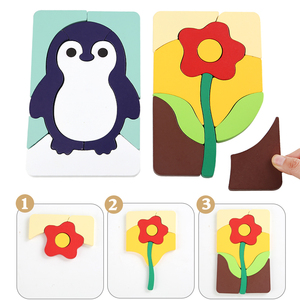 Puzzle 3D in Legno Certificati CE e CPC, Giocattoli Educativi <span class=keywords><strong>Montessori</strong></span> per Bambini, Idea Regalo - Product Image 4