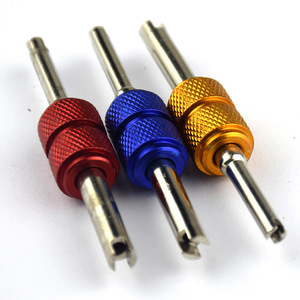 Llave para válvulas de aire acondicionado automotriz de aleación de aluminio, destornillador de doble punta de 1/4 pulgadas, herramienta de reparación automotriz - Product Image 1