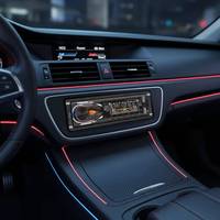 Lecteur MP3 de voiture avec écran LCD 1 Din, lumière colorée, BT 5.0, DC 12V, USB/TF/AUX/Contrôle par application, FM 87.5-108MHz, amplificateur