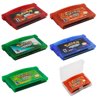 Cartouches de Jeu Vidéo Classiques 32 Bits pour NDSL GB GBC GBM GBASP : Pokémon Émeraude, Rouge Feu, Vert Feuille, Rubis, Saphir