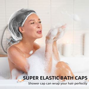 Gorros de Ducha Desechables Transparentes de PE Ecológicos de Lujo al por Mayor para Salones de Belleza y Hoteles, para Limpieza y Peluquería - Product Image 2