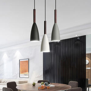 Stile nordico moderno singolo <span class=keywords><strong>lampadario</strong></span> sala da pranzo a tre teste 3D stampato Logo/modello nero <span class=keywords><strong>grigio</strong></span> per illuminazione cucina isola - Product Image 4