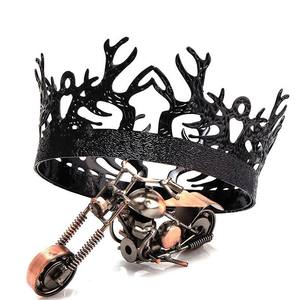 Commercio all'ingrosso Full round King Queen Crown Retro Black Crown Performance puntelli Beauty Queen Birthday Crown - Product Image 5