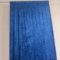 S011-132" 120" Nappe Ronde en Velours Écrasé Uni Violet, Bleu Royal, Blanc, Bleu, Noir pour Mariage