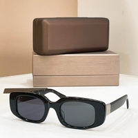 Lunettes de soleil rectangulaires de petite taille pour femmes, style designer de haute qualité, monture en acétate, verres dégradés, lunettes de soleil rétro pour femmes