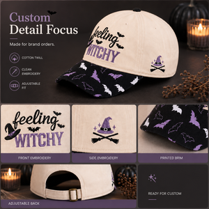 Gorra de Béisbol Personalizada Dymf con Estampado de Murciélago, Bordado Personalizado, Estilo Retro Espeluznante para Halloween, OEM - Product Image 3
