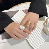 TongLing Zink legierung nickel freie klobige Ringe geometrische breite Metall quadrat ringe für den Großhandel