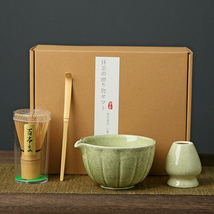 Ensemble de 7 Pièces d'Outils Japonais pour la Cérémonie du <span class=keywords><strong>Thé</strong></span> Matcha : Fouet, Bol en Céramique, Tamis, Cuillère à Matcha, Support et Torchon - Product Image 3