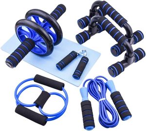 Wholesale 6-in-1 <b>AB</b> Wheel Roller Kit Hot Selling Home Workout Equipment Women's Abdominal Muscle Workout Set with Push Bar - Product Image 1