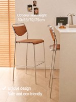 Chaise de bar Bauhaus du milieu du siècle, minimaliste, haute, design rétro, en acier inoxydable, pour la maison, le café ou l'hôtel