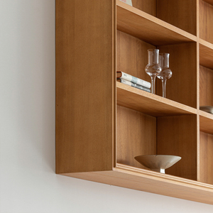 Étagère murale suspendue <span class=keywords><strong>en</strong></span> <span class=keywords><strong>teck</strong></span> africain moderne avec 6 étagères, rangement écologique pour la maison, le bureau et la chambre à coucher - Product Image 6