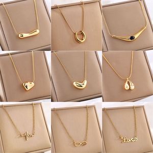 Collier en acier inoxydable doré de luxe, tendance, élégant, simple, avec pendentif cœur, bijou stylé et à la mode, cadeau idéal pour - Product Image 2