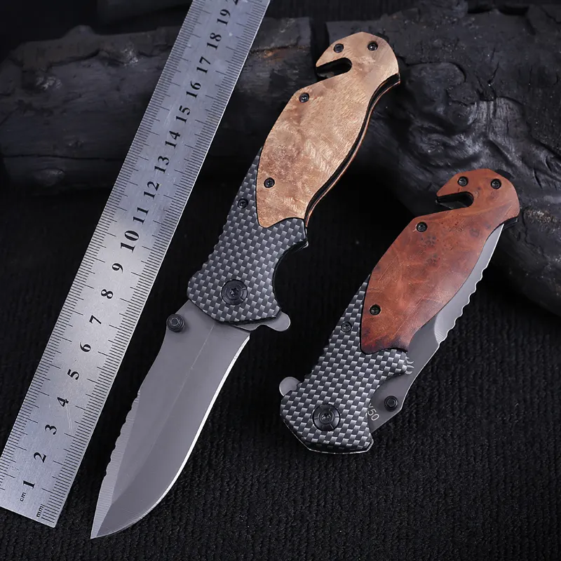 High Quality 440C Stainless Steel Outdoor Pocket Knife WithX50 Olive Wood Handle