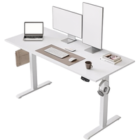 Bureau de travail électrique réglable en hauteur AOR, construction stable, surface en PVC, crochet pour casque, emballage EPR France, vente en gros d'usine