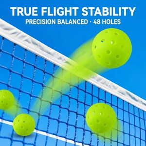 Pelota <span class=keywords><strong>de</strong></span> Pickleball <span class=keywords><strong>de</strong></span> 48 Hoyos Moldeada por Inyección <span class=keywords><strong>de</strong></span> Precisión, 74 mm, para Entrenamiento y Competición al Aire Libre, Logotipo Personalizado, OEM, Venta al Por Mayor - Product Image 3