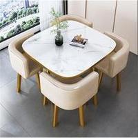Ensemble de table à manger moderne de style sud-américain gain de place avec chaises en acier carbone pour la maison, la chambre à coucher, le salon, le restaurant