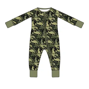 Customized Factory Wholesale Baby's Sleeping Wear Bamboo Cotton Cartoon Cute Print Long Sleeve Pajamas For Kids Children