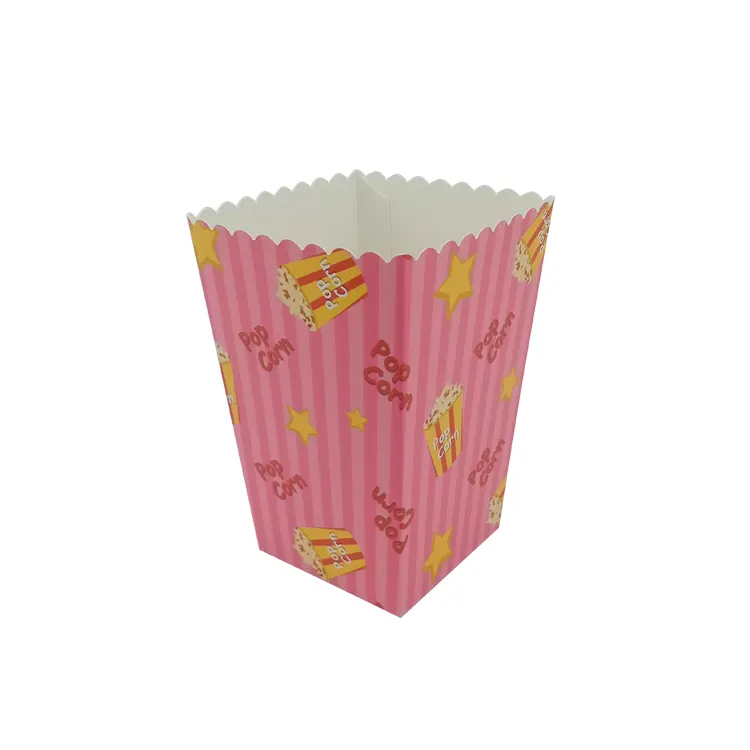 Paket emas mawar Set kertas kemasan sekali pakai kotak Popcorn Mini